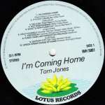 Tom Jones - I'm Coming Home - 20 Of The Finest Songs Of Tom Jones - Lotus Records  - Pop