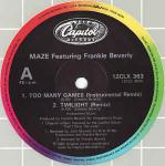 Maze Featuring Frankie Beverly - Too Many Games / Twilight / Back In Stride (The Instrumental Remixes) - Capitol Records - Soul & Funk